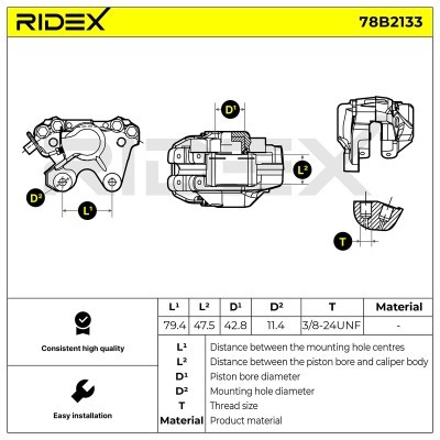 Brake Caliper RIDEX 78B2133 78B2133 - photo 6