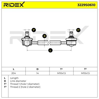 Stabilizer Link RIDEX 3229S0610 3229S0610 - photo 6