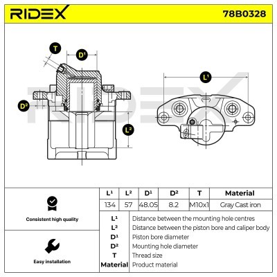 Brake Caliper RIDEX 78B0328 78B0328 - photo 4
