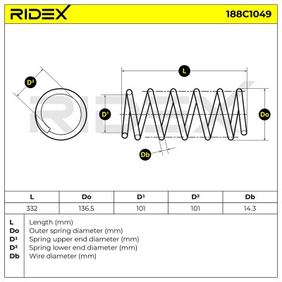 Suspension Spring RIDEX 188C1049 188C1049 - photo 5