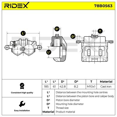Brake Caliper RIDEX 78B0563 78B0563 - photo 6