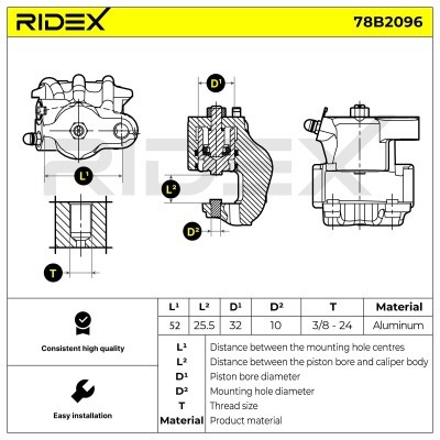 Brake Caliper RIDEX 78B2096 78B2096 - photo 6