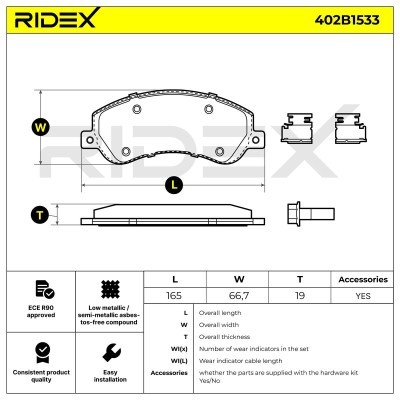 Brake Pads Set RIDEX 402B1533 402B1533 - photo 6