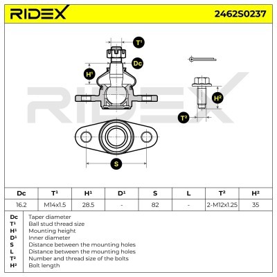 Ball Joint RIDEX 2462S0237 2462S0237 - photo 5