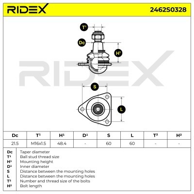 Ball Joint RIDEX 2462S0328 2462S0328 - photo 6