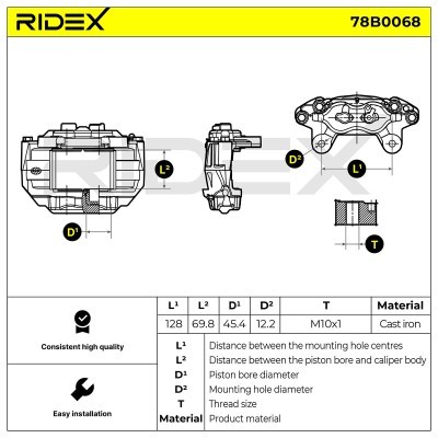 Brake Caliper RIDEX 78B0068 78B0068 - photo 5