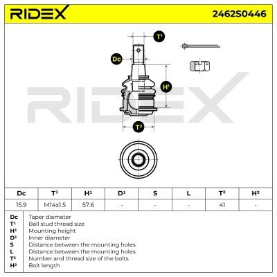 Ball Joint RIDEX 2462S0446 2462S0446 - photo 6