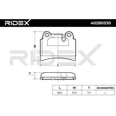 Brake Pads Set RIDEX 402B0530 402B0530 - photo 7