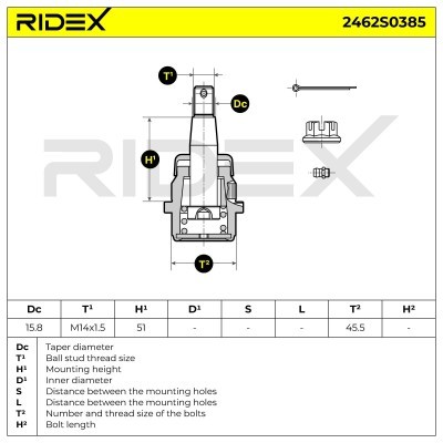 Ball Joint RIDEX 2462S0385 2462S0385 - photo 5
