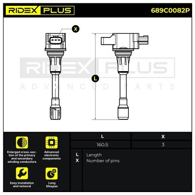 Ignition Coil RIDEX 689C0082P 689C0082P - photo 3