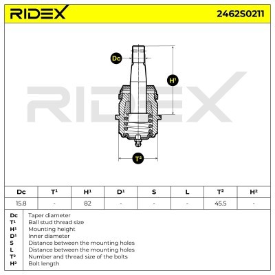 Ball Joint RIDEX 2462S0211 2462S0211 - photo 5