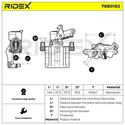 Brake Caliper RIDEX 78B0182 78B0182 - photo 6