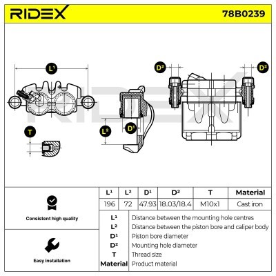 Brake Caliper RIDEX 78B0239 78B0239 - photo 4