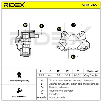 Brake Caliper RIDEX 78B1245 78B1245 - photo 5