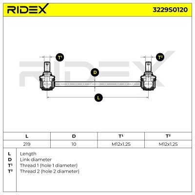 Stabilizer Link RIDEX 3229S0120 3229S0120 - photo 6
