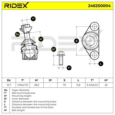 Ball Joint RIDEX 2462S0004 2462S0004 - photo 3