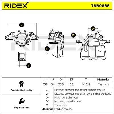 Brake Caliper RIDEX 78B0888 78B0888 - photo 6