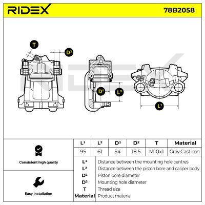 Brake Caliper RIDEX 78B2058 78B2058 - photo 7
