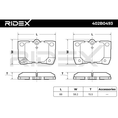 Brake Pads Set RIDEX 402B0493 402B0493 - photo 7