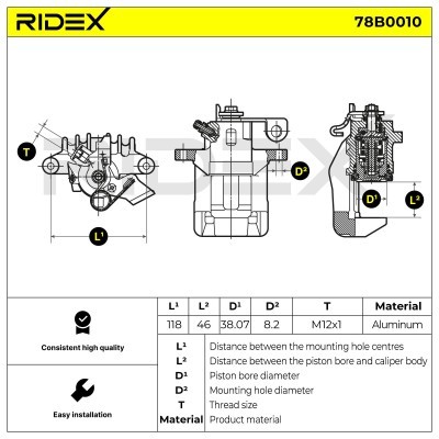 Brake Caliper RIDEX 78B0010 78B0010 - photo 4