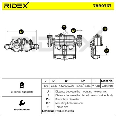 Brake Caliper RIDEX 78B0767 78B0767 - photo 6
