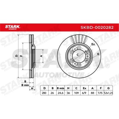 Brake Disc Stark SKBD-0020282 SKBD-0020282 - photo 5