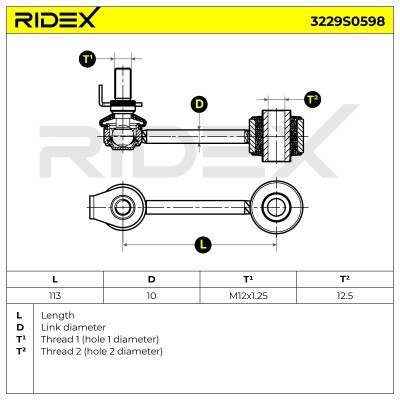 Stabilizer Link RIDEX 3229S0598 3229S0598 - photo 6