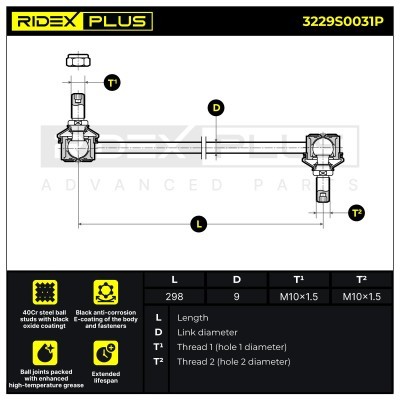 Stabilizer Link RIDEX 3229S0031P 3229S0031P - photo 8