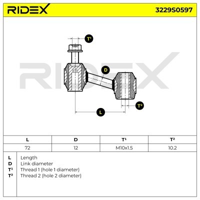 Stabilizer Link RIDEX 3229S0597 3229S0597 - photo 5