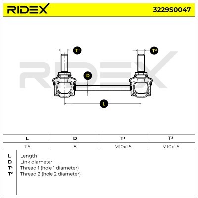 Stabilizer Link RIDEX 3229S0047 3229S0047 - photo 7