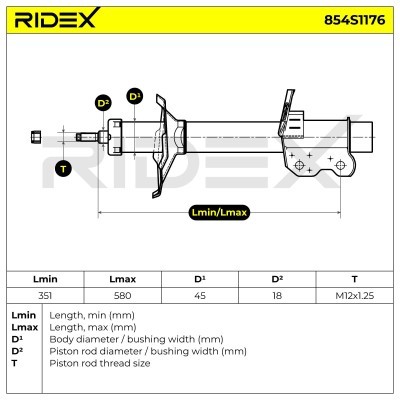 Shock Absorber RIDEX 854S1176 854S1176 - photo 6