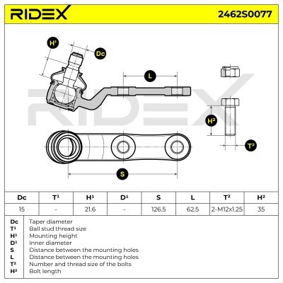 Ball Joint RIDEX 2462S0077 2462S0077 - photo 8
