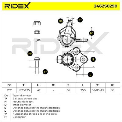 Ball Joint RIDEX 2462S0290 2462S0290 - photo 5