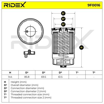 Fuel Filter RIDEX 9F0016 9F0016 - photo 3
