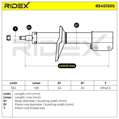 Shock Absorber RIDEX 854S1505 854S1505 - photo 6