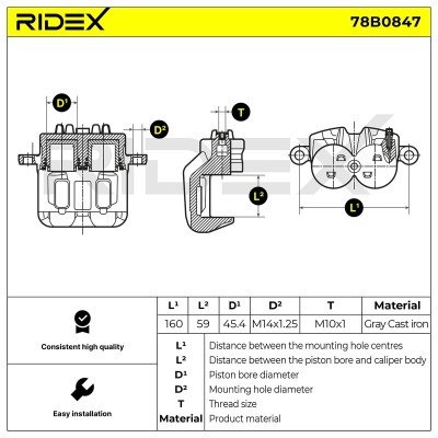 Brake Caliper RIDEX 78B0847 78B0847 - photo 7