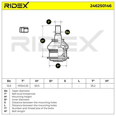 Ball Joint RIDEX 2462S0146 2462S0146 - photo 5