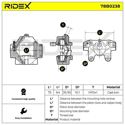 Brake Caliper RIDEX 78B0238 78B0238 - photo 4