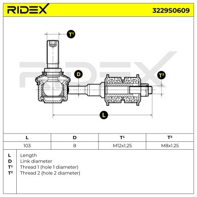 Stabilizer Link RIDEX 3229S0609 3229S0609 - photo 5