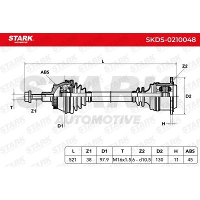 Drive Shaft Stark SKDS-0210048 SKDS-0210048 - photo 9