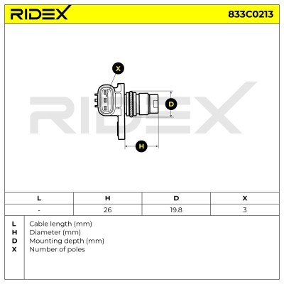 Crankshaft Pulse Sensor RIDEX 833C0213 833C0213 - photo 5