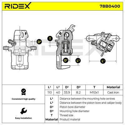 Brake Caliper RIDEX 78B0400 78B0400 - photo 6