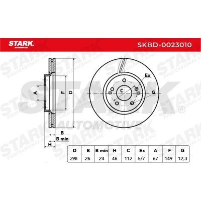 Brake Disc Stark SKBD-0023010 SKBD-0023010 - photo 3
