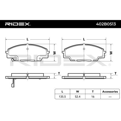 Brake Pads Set RIDEX 402B0513 402B0513 - photo 8