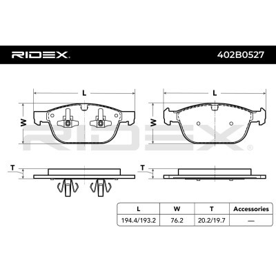 Brake Pads Set RIDEX 402B0527 402B0527 - photo 3