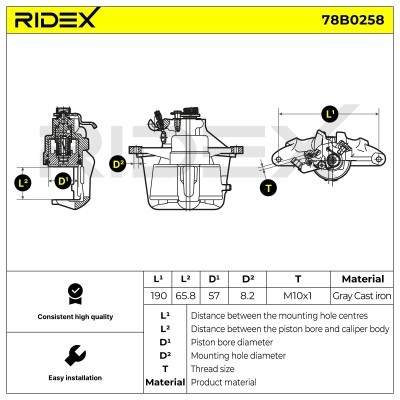 Brake Caliper RIDEX 78B0258 78B0258 - photo 7