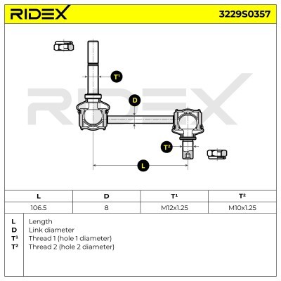 Stabilizer Link RIDEX 3229S0357 3229S0357 - photo 7