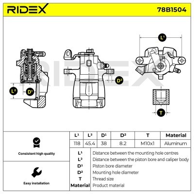 Brake Caliper RIDEX 78B1504 78B1504 - photo 5