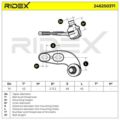 Ball Joint RIDEX 2462S0371 2462S0371 - photo 5