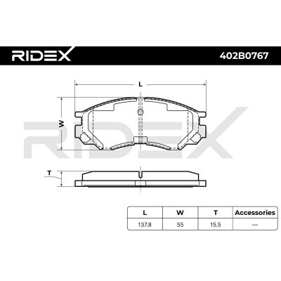 Brake Pads Set RIDEX 402B0767 402B0767 - photo 8